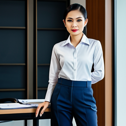 Home 11 요양병원 입원 보험 청구 방법 - **Prompt:** A Thai businesswoman in a modern office in Bangkok, wearing a traditional, yet stylish, ...